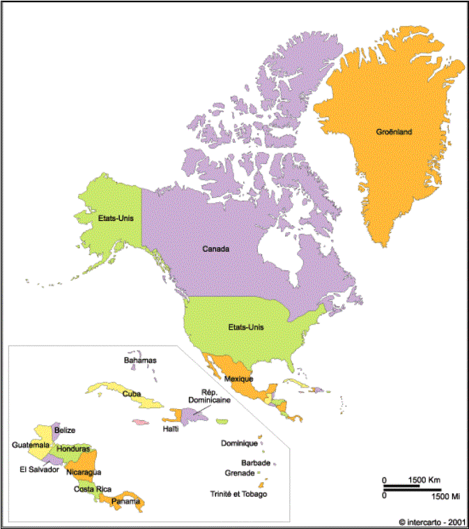 pays amerique du nord - Image