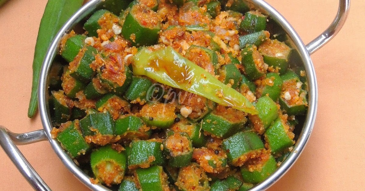 Priya's Versatile Recipes Vendaikkai (Okra) Podi Curry/Bhindi Curry With Spiced Dal Powder