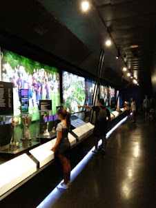 Visitors  on the Camp Nou Museum Tour