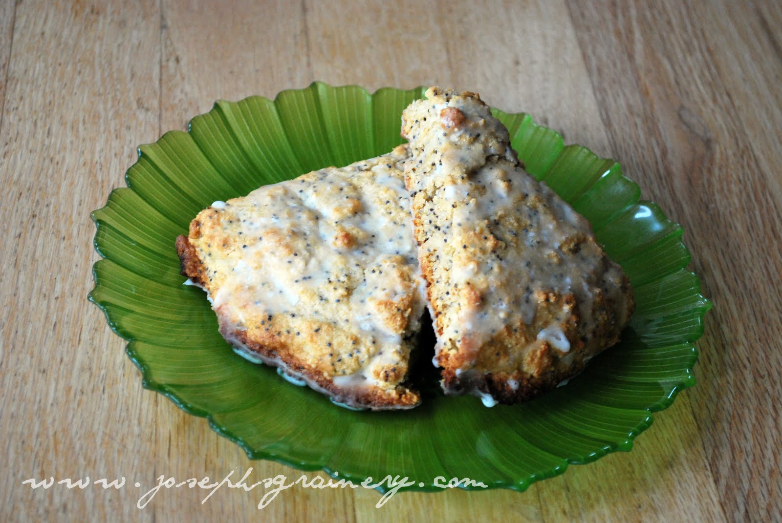 Joseph's Grainery Lemon Poppyseed Scones with Whole Wheat Flour