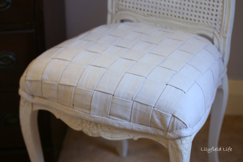 Lilyfield Life DIY Woven Upholstery Tutorial on a French Chair