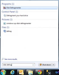 Hard disk defragment with windows operating system