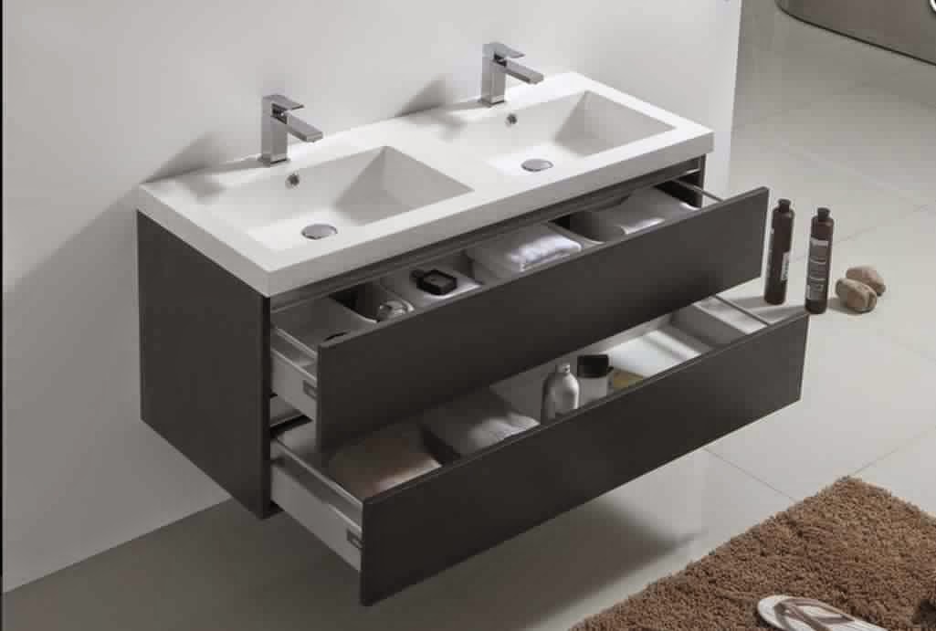 Meuble salle de bain un vasque avec 2 mitigeurs ~ tazmik.com for . Meuble salle de bain