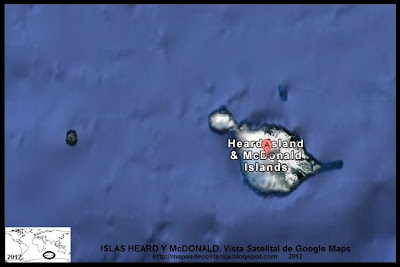 ISLAS HEARD Y McDONALD, Vista Satelital de Google Maps ISLAS HEARD Y McDONALD, Vista Satelital de Google Maps