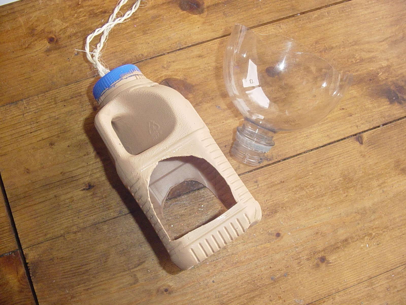 My Crafty Diversions Milk Bottle Bird Feeder