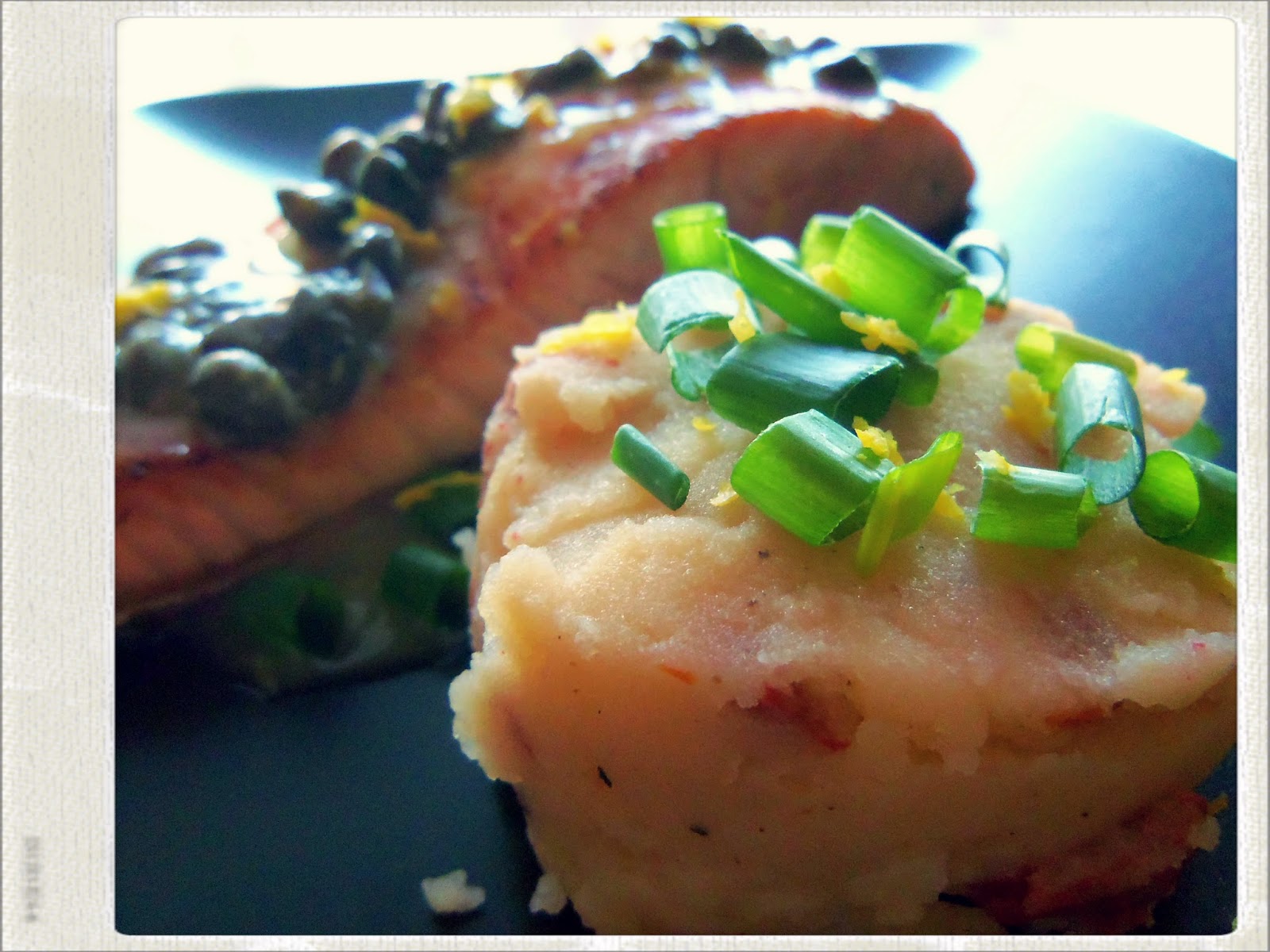 You've Got Meal! Seared Salmon, Potato and Sun Dried Tomato Puree and