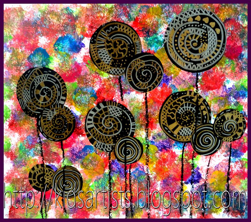 Kids Artists Lollipop Trees In The Style Of Hundertwasser