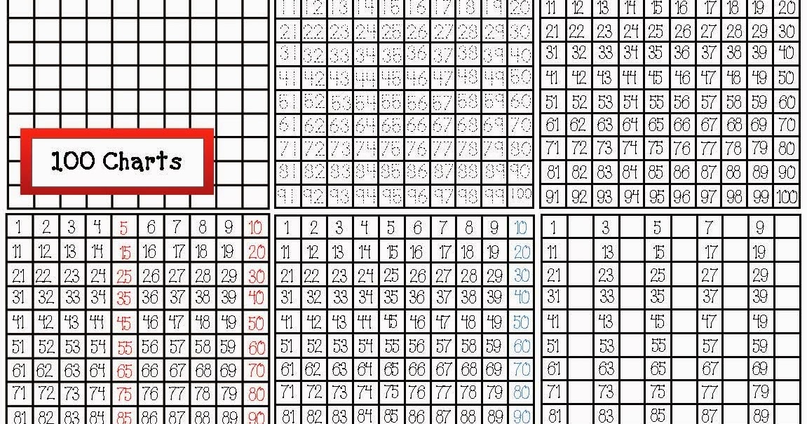 Classroom Freebies: 100 Chart Templates For 100 Day Activities