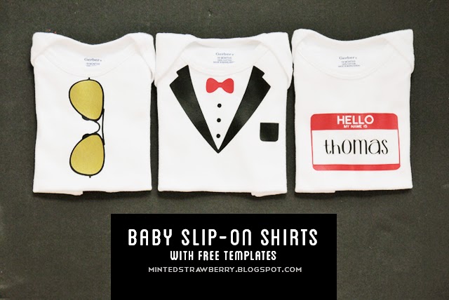 DIY: Personalized Baby Slip-on Shirts with Free Templates to make your own, even without a die-cutter! #expressionsvinyl #silhouettecameo #htv #babyonesie #cute #freecutfile