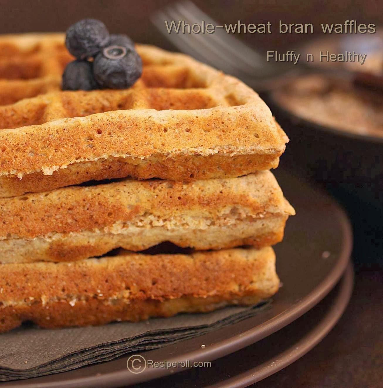Bran waffles Whole wheat bran waffles