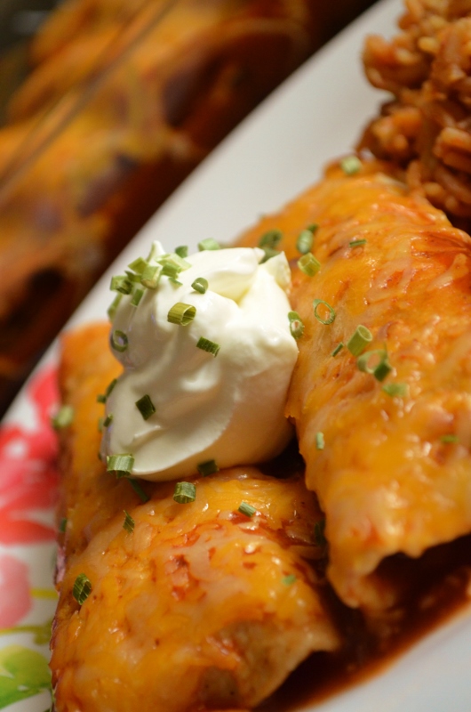 For the Love of Dessert Black Bean, Corn, & Chicken Enchiladas