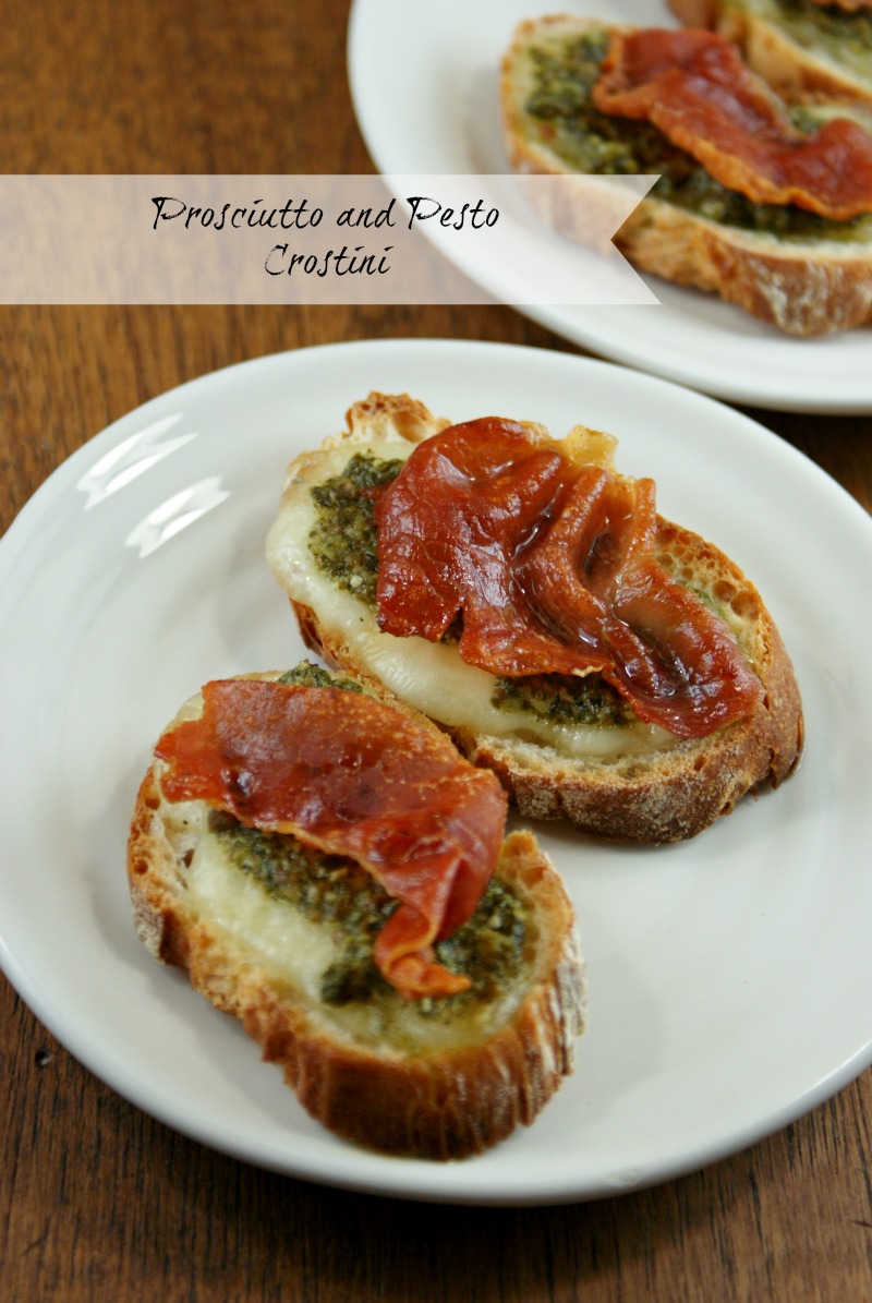 Authentic Suburban Gourmet Prosciutto and Pesto Crostini Friday