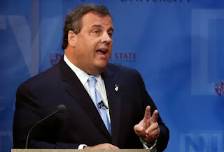 Chris Christie answers during a debate with Barbara Buono on Oct. 15, 2013 Chris Christie answers during a debate with Barbara Buono on Oct. 15, 2013