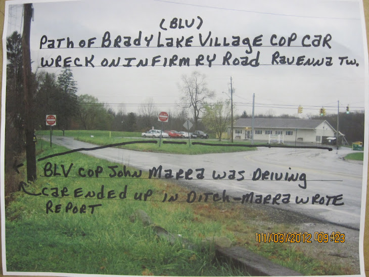 This doesn't match what BLV cop John Marra put in a written report about the crashed BLV cop car.