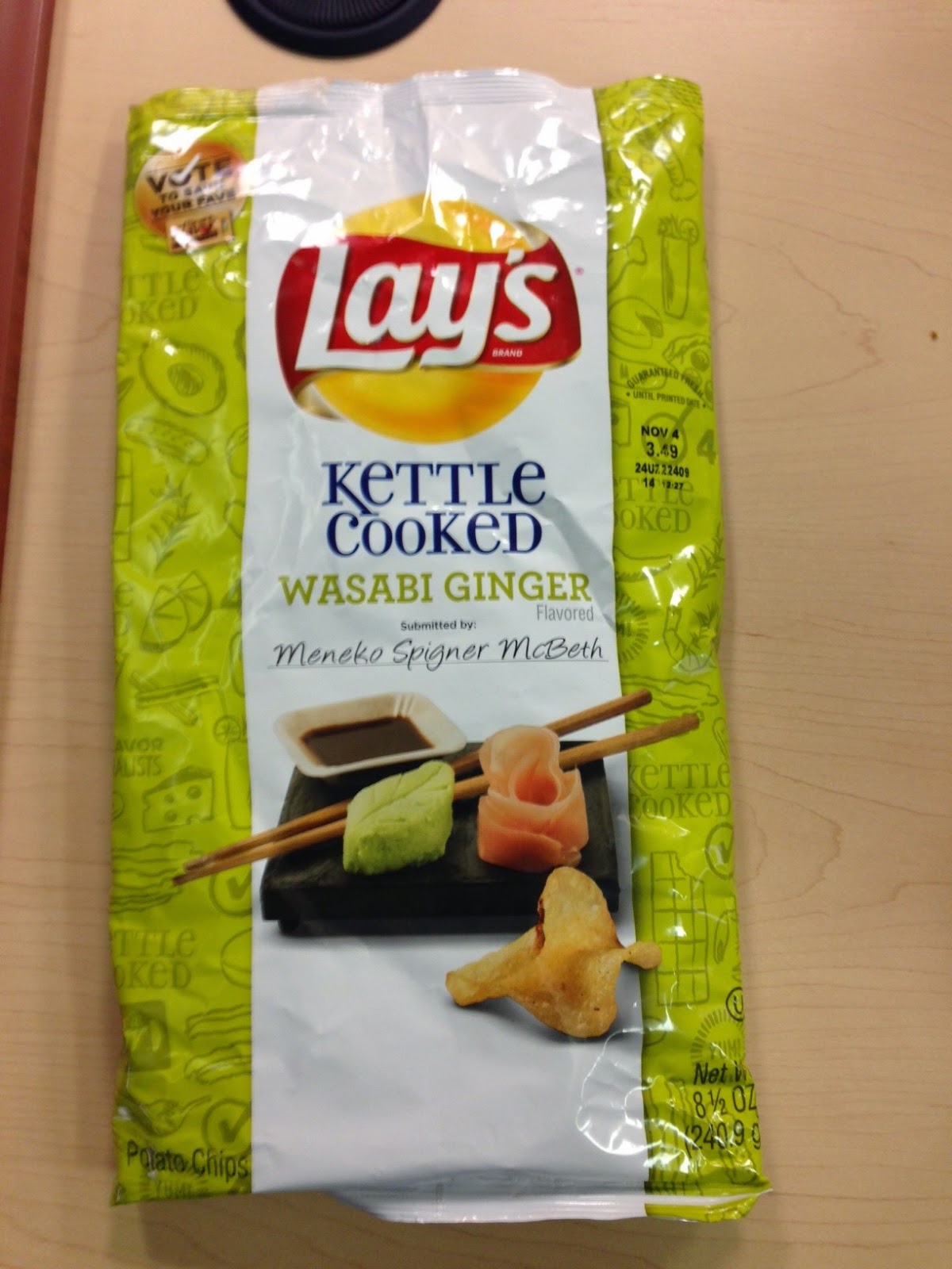 Winnipeg Chip Club Lays Kettle Cooked Wasabi Ginger