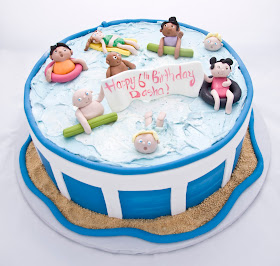 The Crimson Cake Blog: Pool Party Cake and Cupcakes