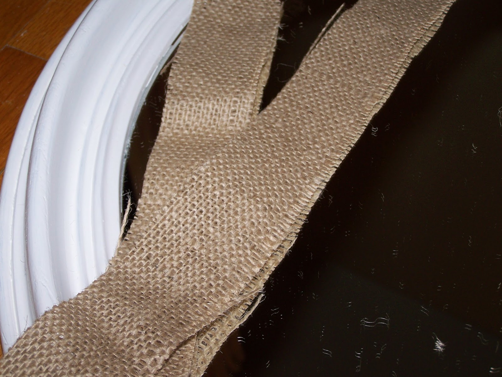 Grace Lee Cottage DIY Burlap Mirror Border