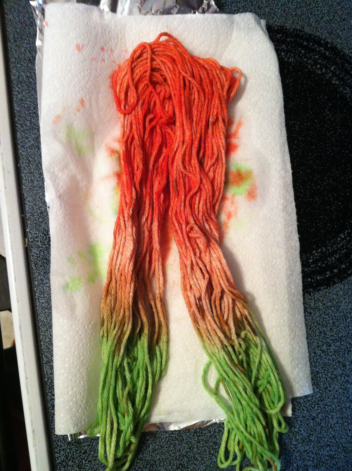 CC's Crafts Kool Aid Cotton Yarn Dyeing