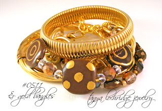Kazuri Bead Coco & Gold Collection Bracelet
