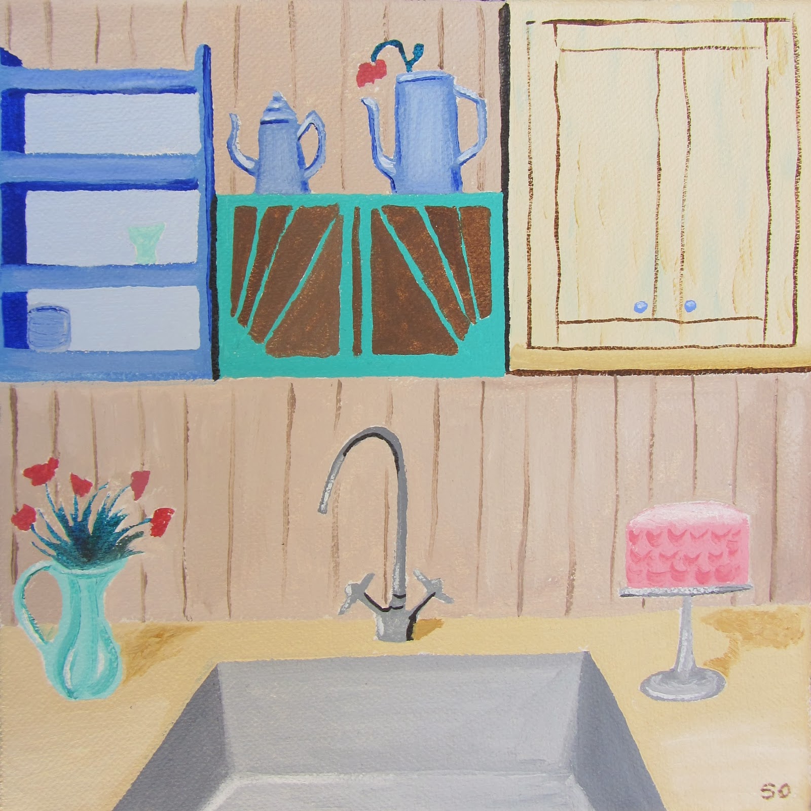 Country Kitchen, Painting a Day