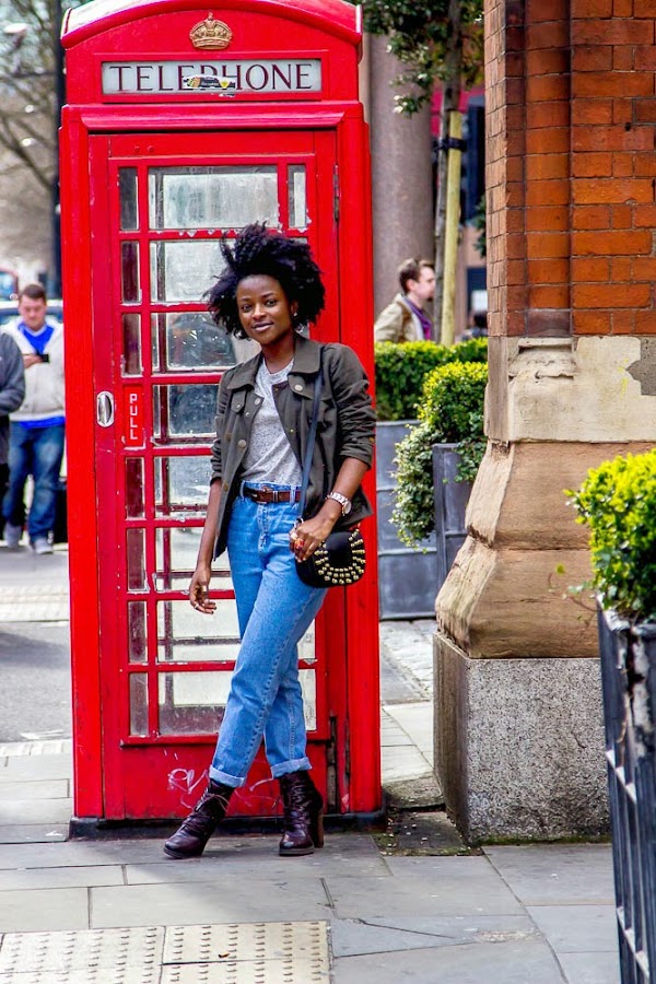 out of the day london street style red london telephone box