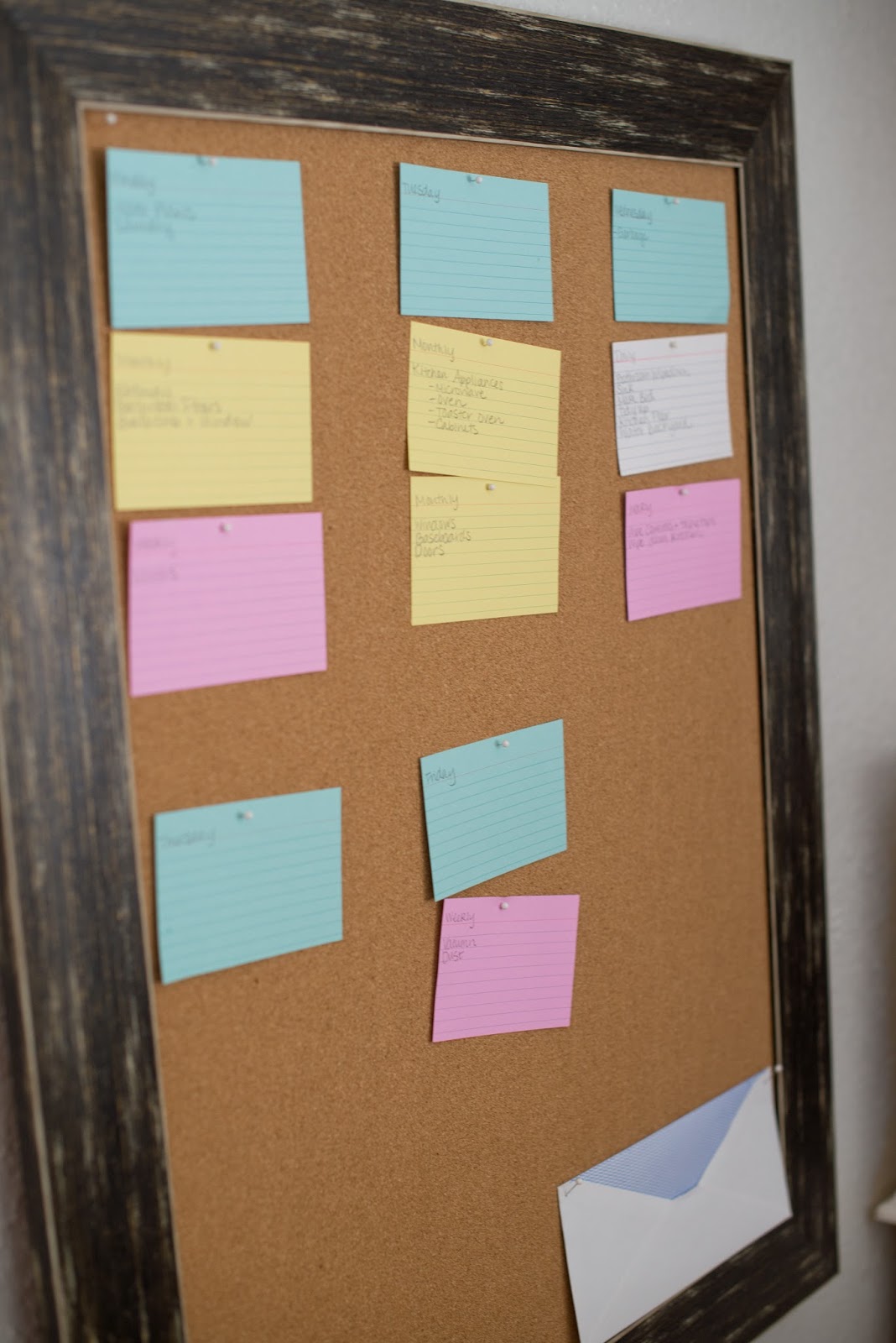 Domestic Fashionista House Cleaning Schedule Cork Board Station