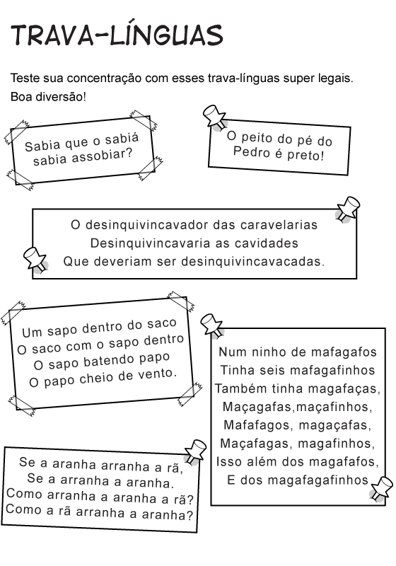 imagens trava lingua pintar Desenhos Preto e Branco trava lingua Colorir