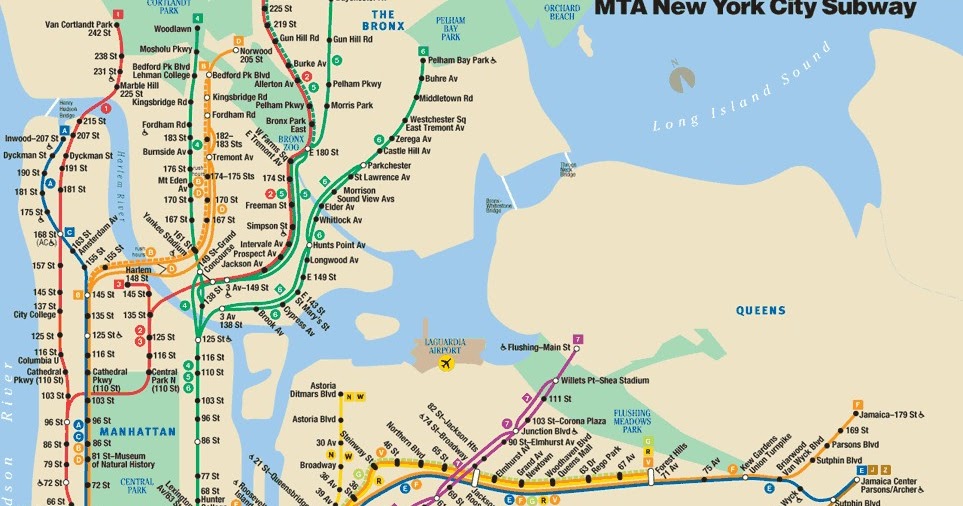 new york city subway map printable new york city map