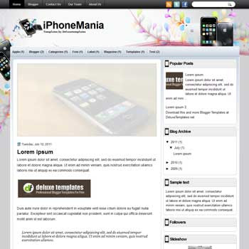 iPhoneMania blogger template. template blogspot magazine style. download iphone blogger template