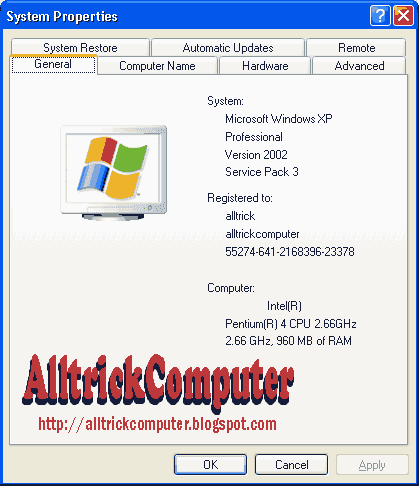 http://alltrickcomputer.blogspot.com cara cepat membuka system properties