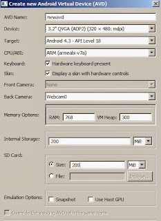 Set Android Virtual Device Storage