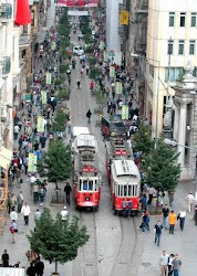 istiklal street and old historical tram