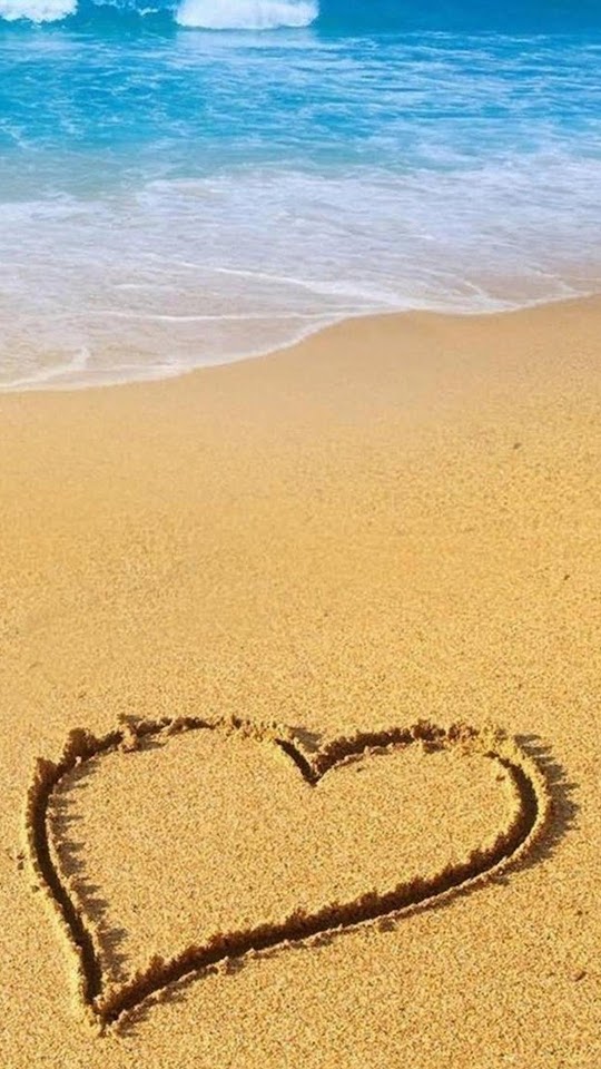 Love Heart On The Sand Valentines Surprise  Android Best Wallpaper