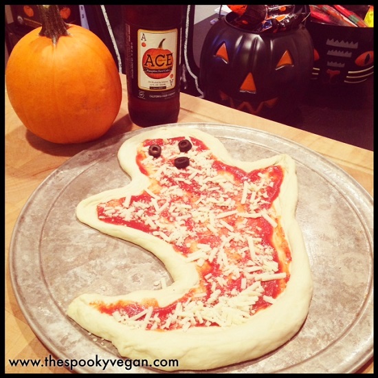 The Spooky Vegan Ghost with the Most Pizza