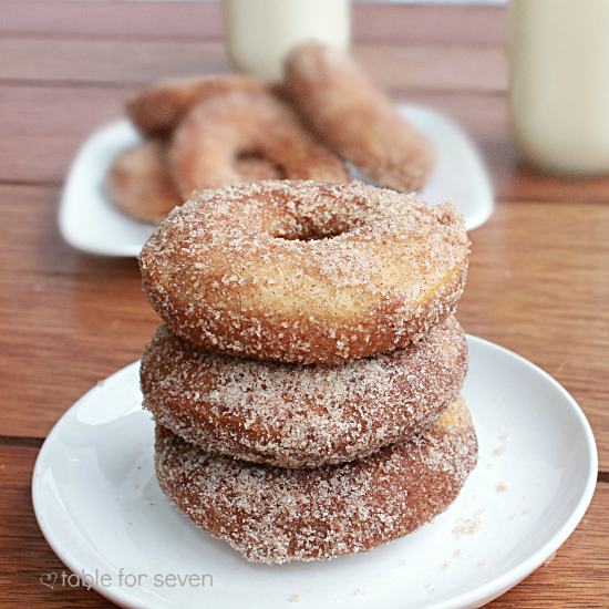 Cinnamon Sugar Eggnog Doughnuts • Table for Seven