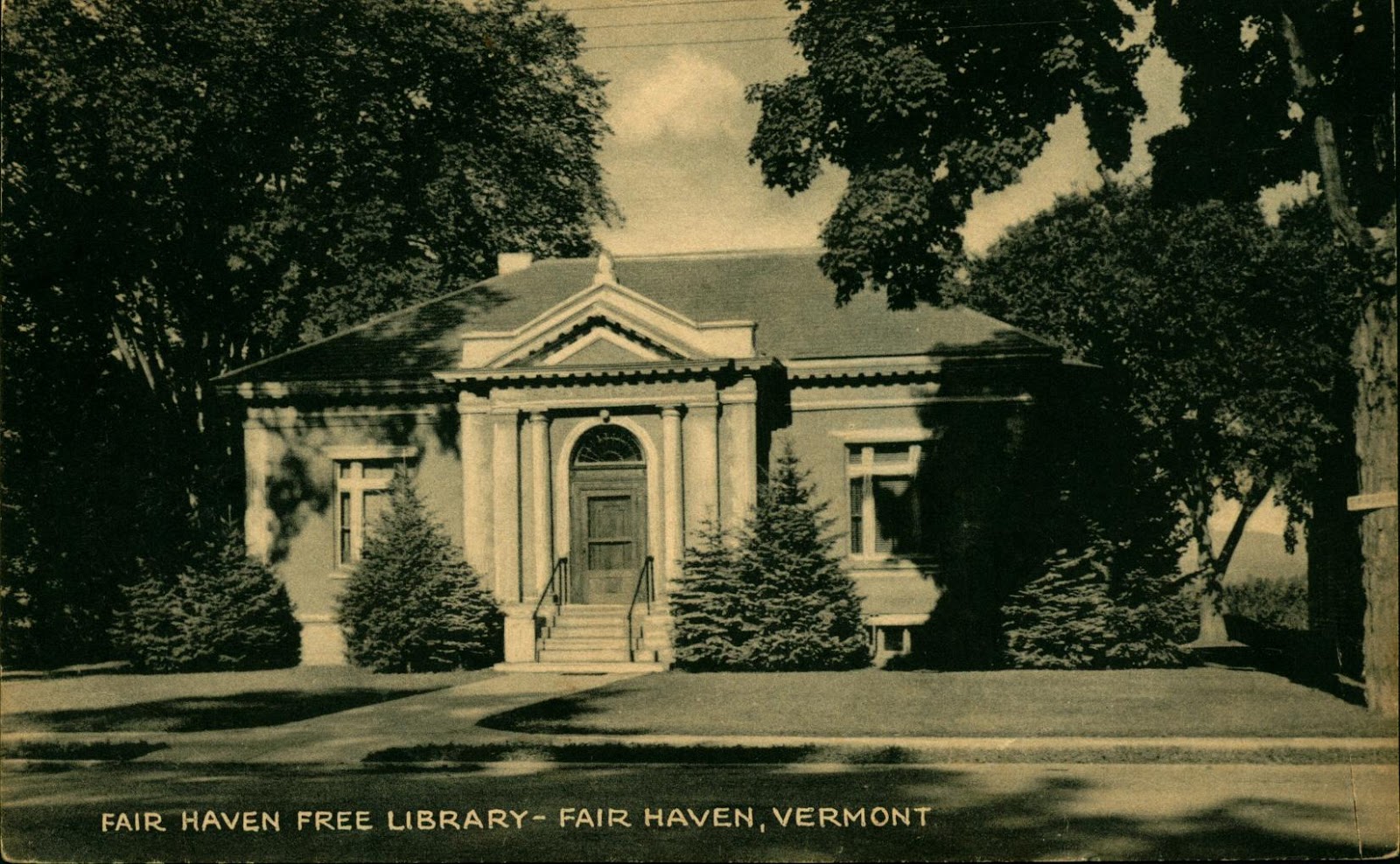 Library Postcards 1947 Public Library, Fair Haven, Vermont