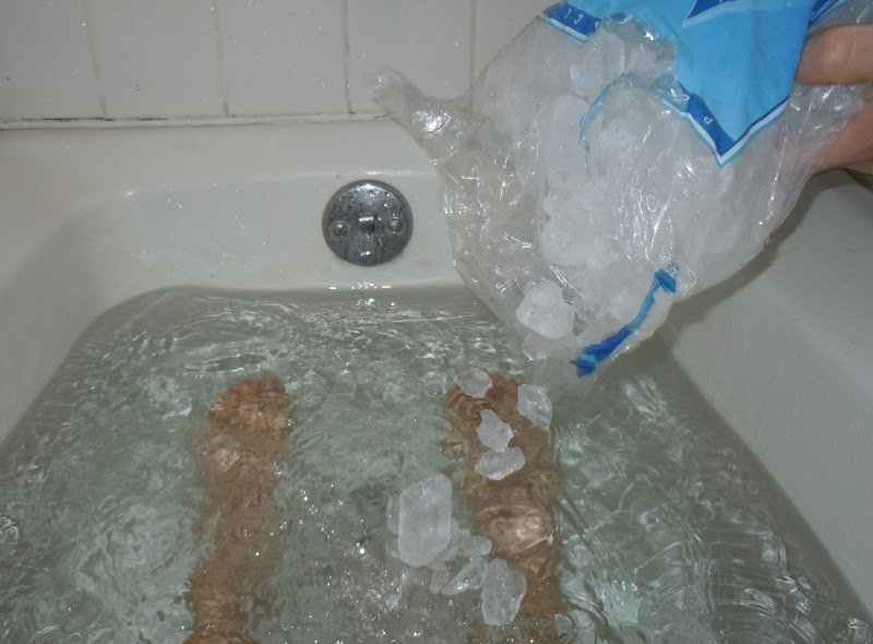Ice bath after 23 miles