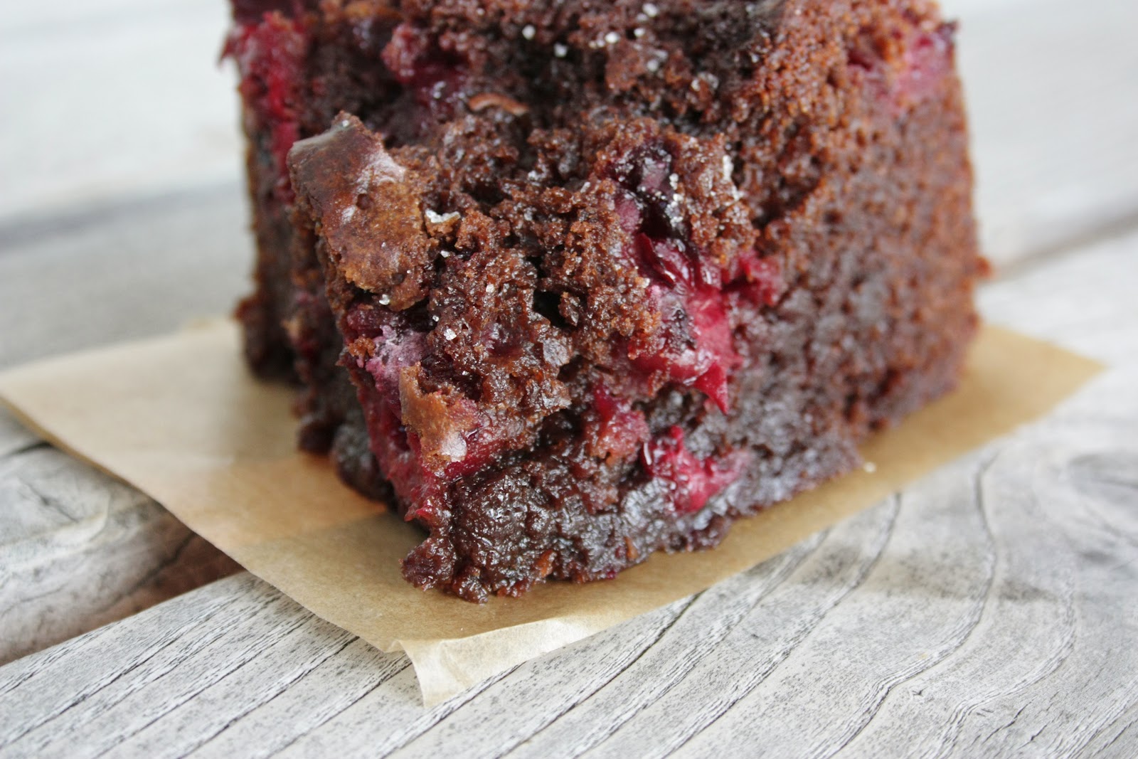 everything is poetry brownie with sour cherries