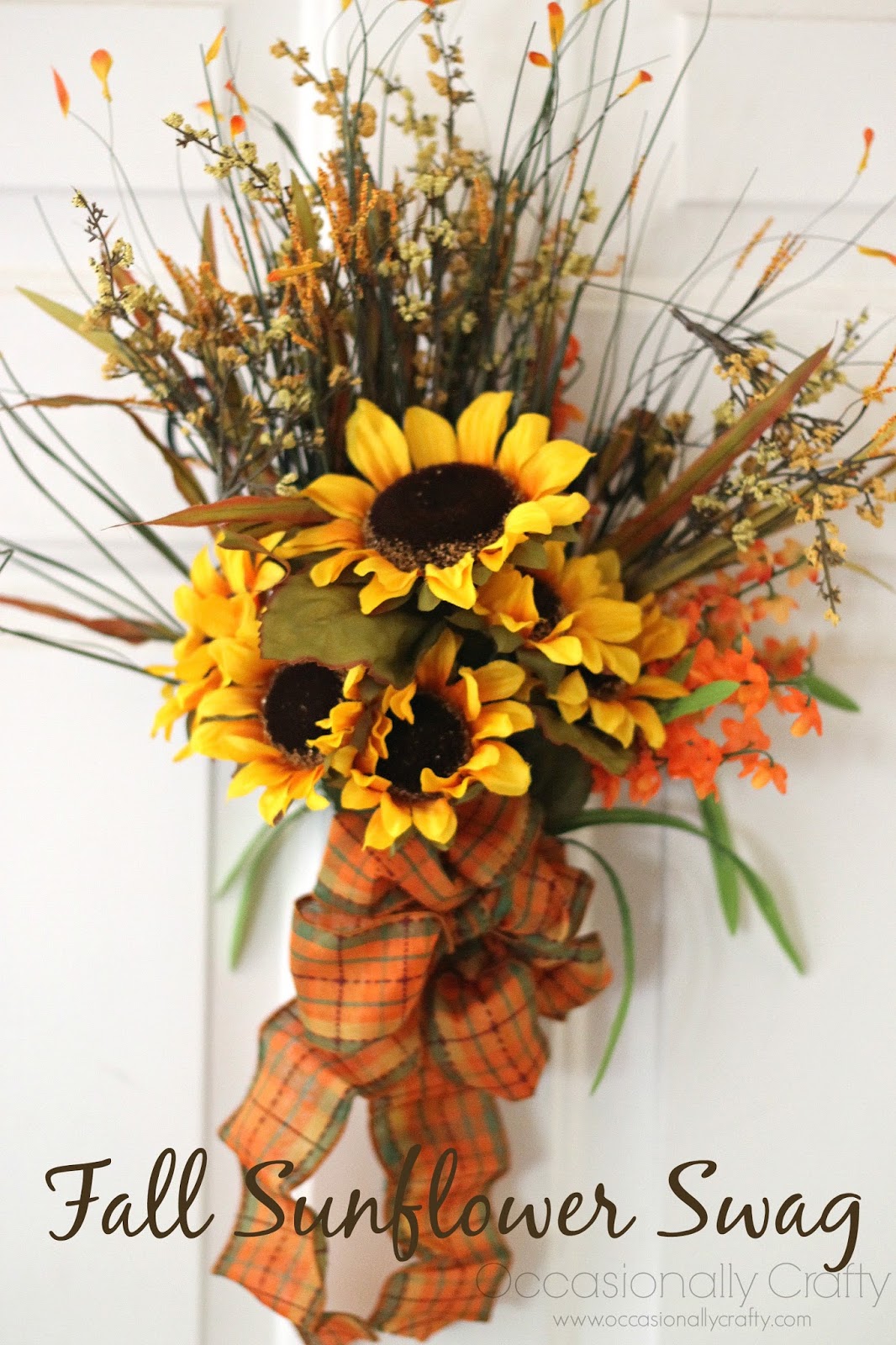 Fall Sunflower Door Decor Occasionally Crafty Fall Sunflower Door Decor