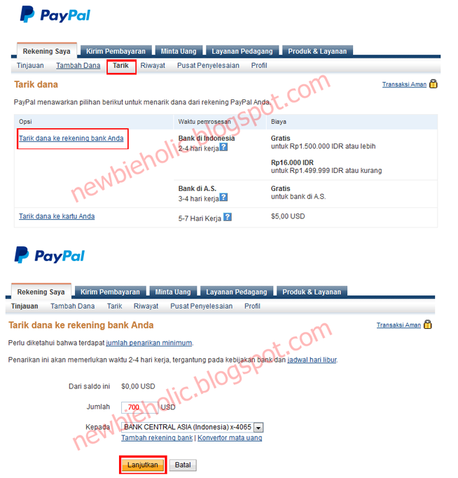Cara deposit lewat paypal