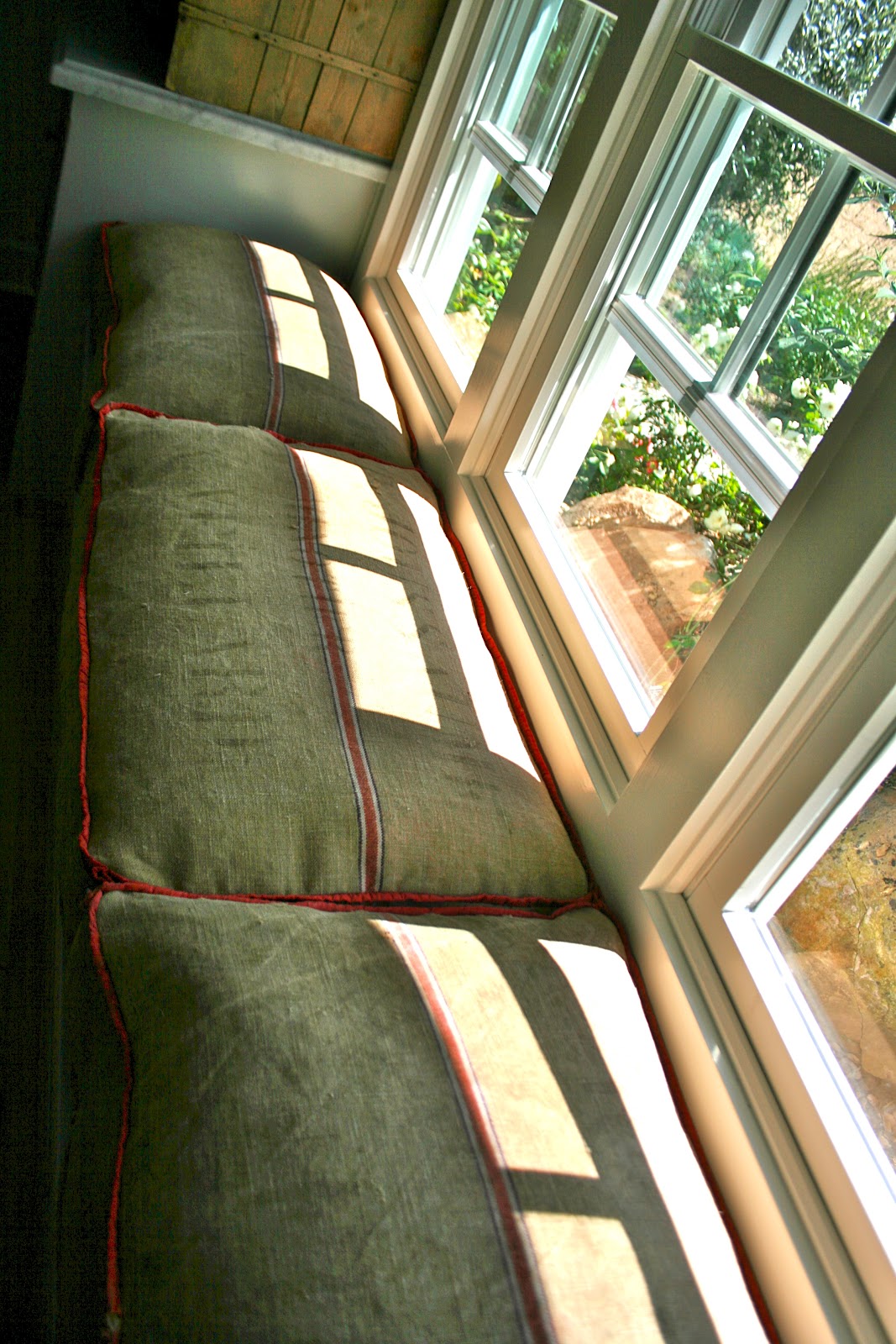 The Polished Pebble Window Seat Love & Pillows in the Kitchen