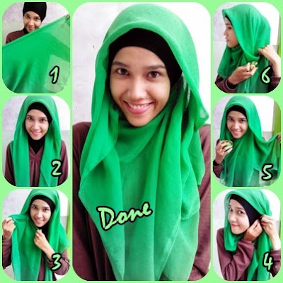 Cara Memakai Jilbab Paris Segitiga Style 2