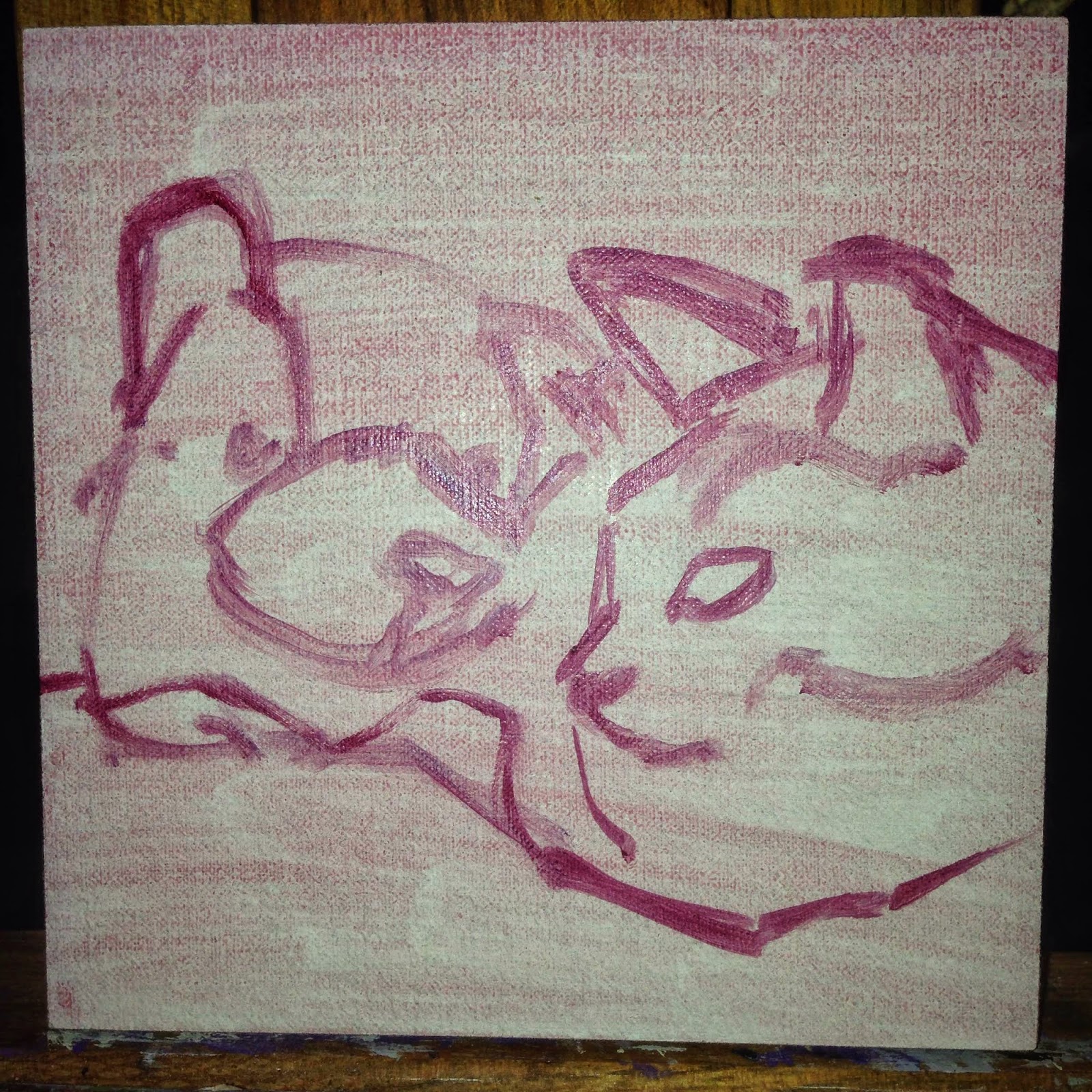 "You've Got a Friend in Me" cat painting, the rough in stage "You've Got a Friend in Me" cat painting, the rough in stage