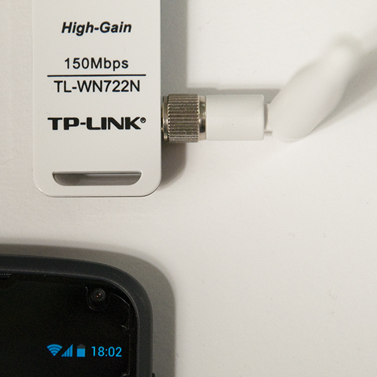 A TP-link TL-WN722N used as an access point