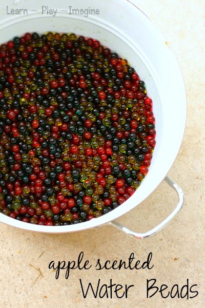 How to make apple scented water beads for fall themed sensory play