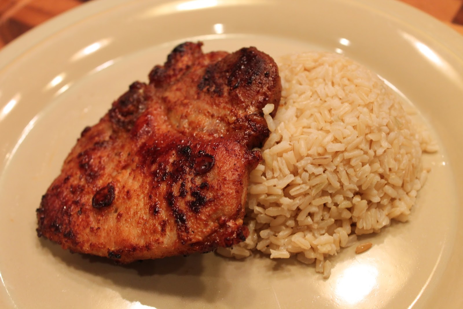 I made sauteed pork chops to go with the brown rice. These sauteed pork