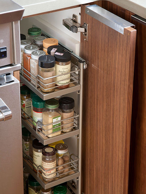 Organized spices in the cupboard :: OrganizingMadeFun.com