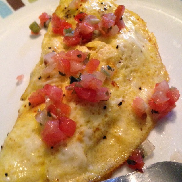 Testing Trendy....1, 2, 3 Pepper jack and bacon omelet 150 calories