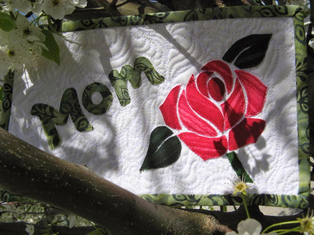 Stitching With 2 Strings A Mug Rug for Mother's Day