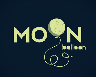 Moon Balloon Logo Design Moon Balloon Logo Design